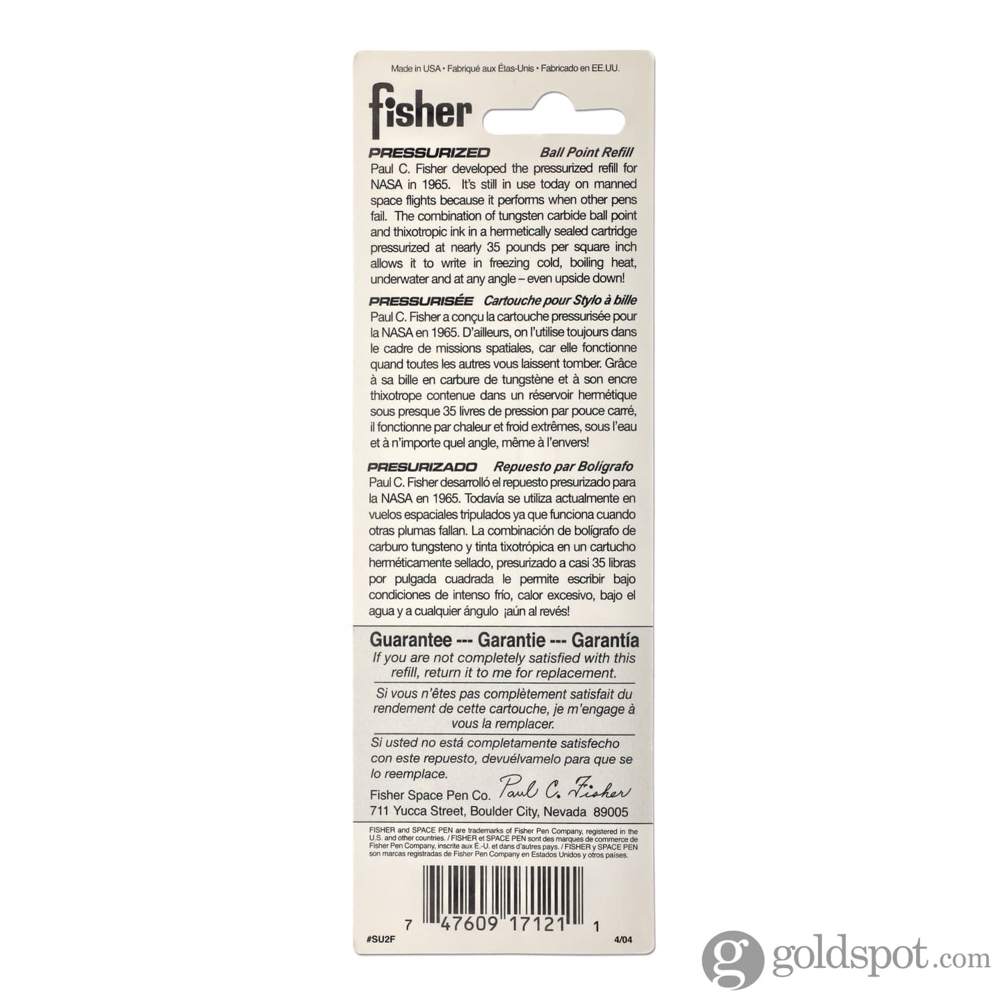 Fisher Space Universal Ballpoint Pen Refill in Red - Fine Point Ballpoint Pen Refill