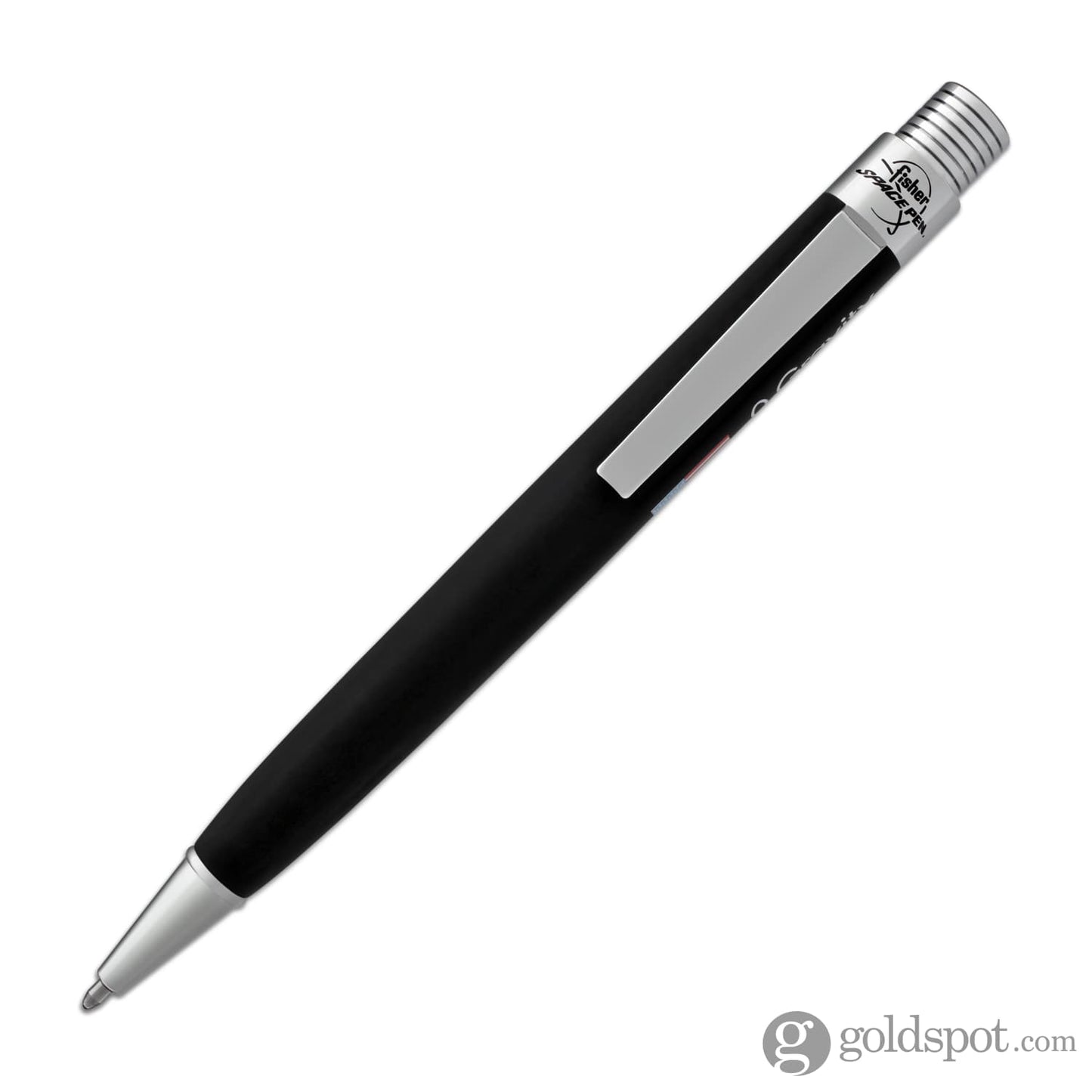 Fisher Space Zero Gravity Ballpoint Pen with American Flag Imprint in Black Rubber Finish Ballpoint Pen