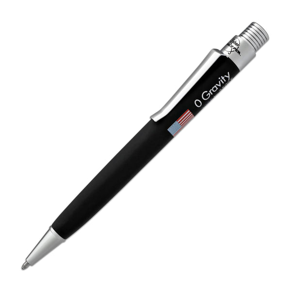 Fisher Space Zero Gravity Ballpoint Pen with American Flag Imprint in Black Rubber Finish Ballpoint Pen