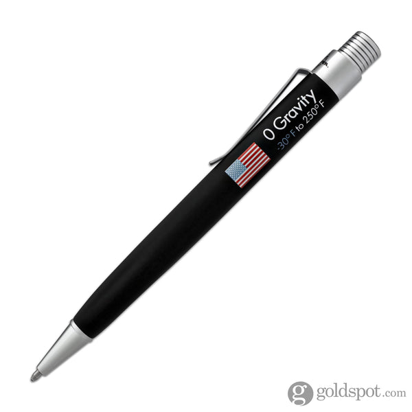 Fisher Space Zero Gravity Ballpoint Pen with American Flag Imprint in Black Rubber Finish Ballpoint Pen