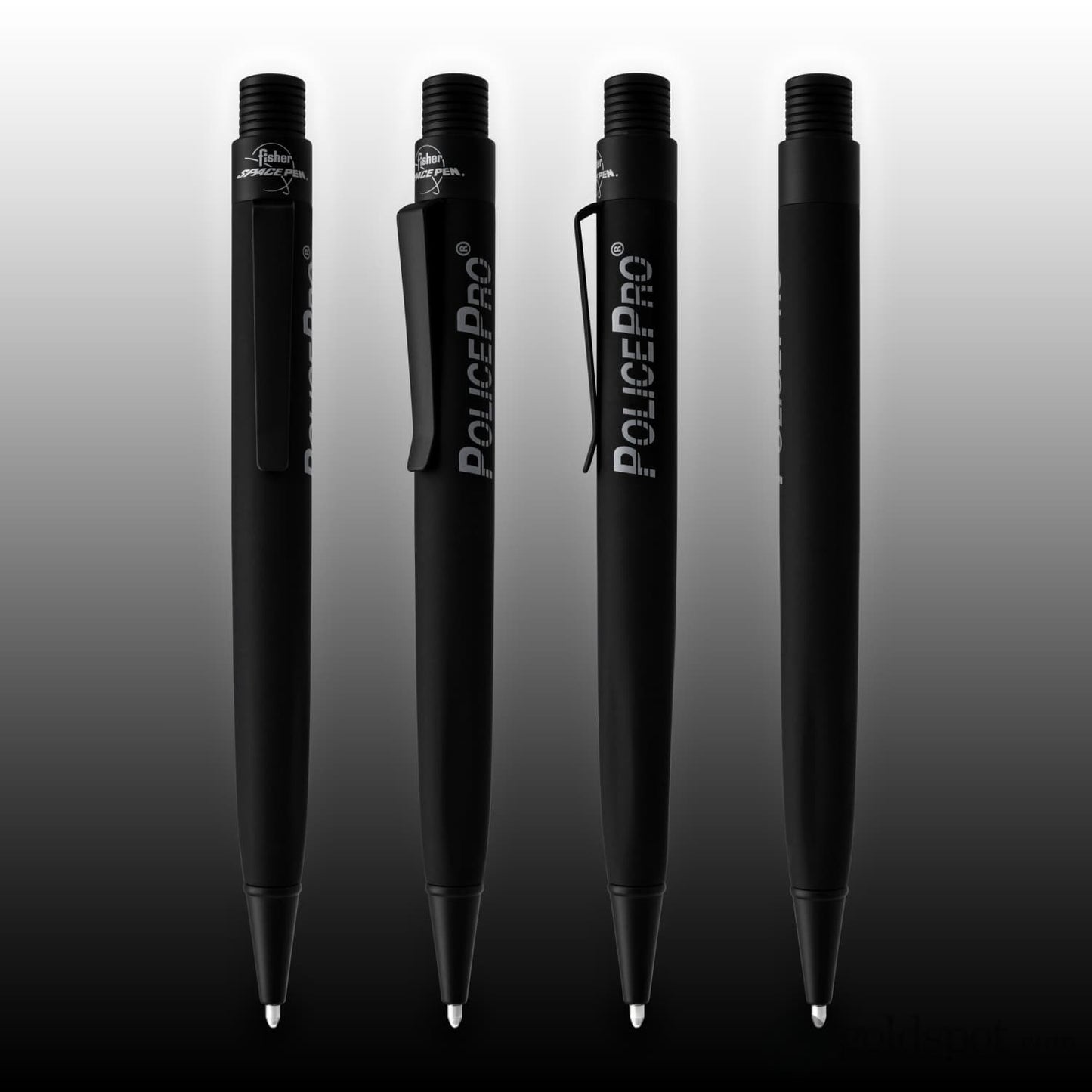 Fisher Space Zero Gravity Ballpoint Pen with Police Pro Imprint in Matte Black Ballpoint Pen