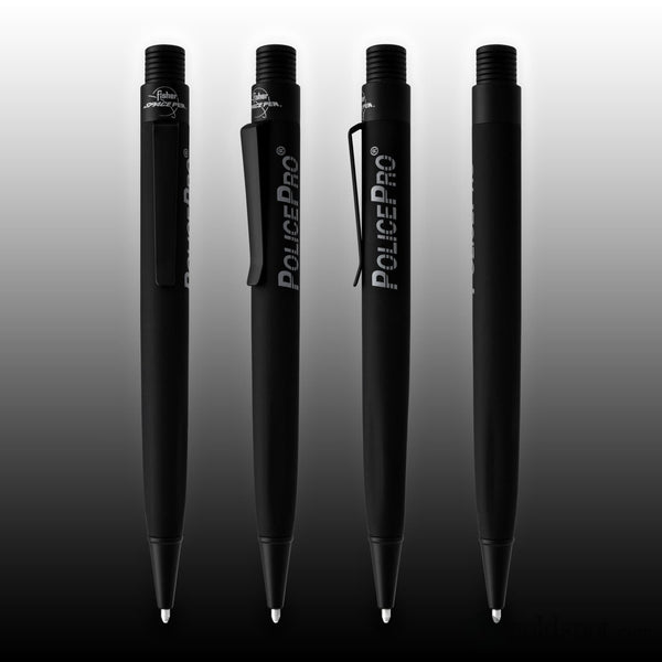 Fisher Space Zero Gravity Ballpoint Pen with Police Pro Imprint in Matte Black Ballpoint Pen