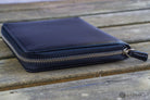 Galen Leather Pen Case Zippered 5 Slots in Black Pen Case