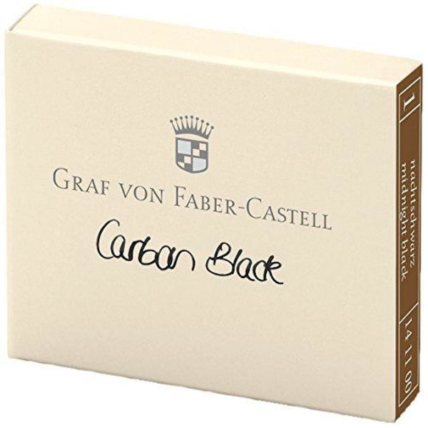Graf von Faber-Castell Ink Cartridges in Carbon Black - Pack of 6 Fountain Pen Cartridges