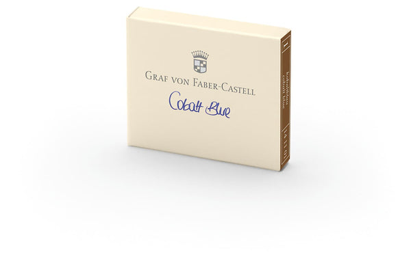 Graf von Faber-Castell Ink Cartridges in Cobalt Blue - Pack of 6 Fountain Pen Cartridges