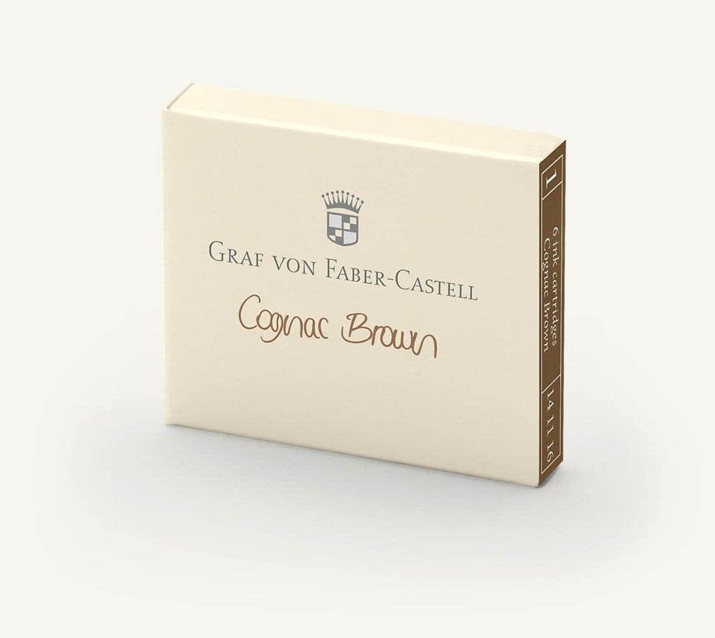 Graf von Faber-Castell Ink Cartridges in Cognac Brown - Pack of 6 Fountain Pen Cartridges
