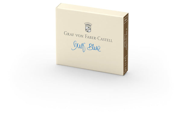 Graf von Faber-Castell Ink Cartridges in Gulf Blue - Pack of 6 Fountain Pen Cartridges