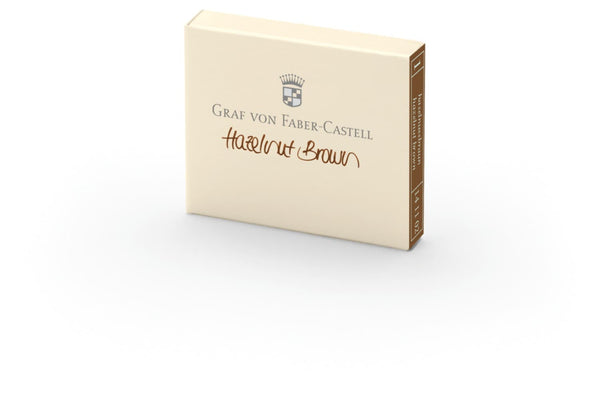 Graf von Faber-Castell Ink Cartridges in Hazelnut Brown - Pack of 6 Fountain Pen Cartridges