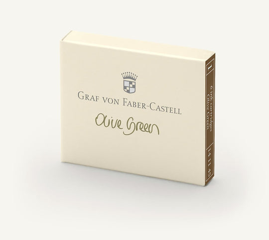Graf von Faber-Castell Ink Cartridges in Olive Green - Pack of 6