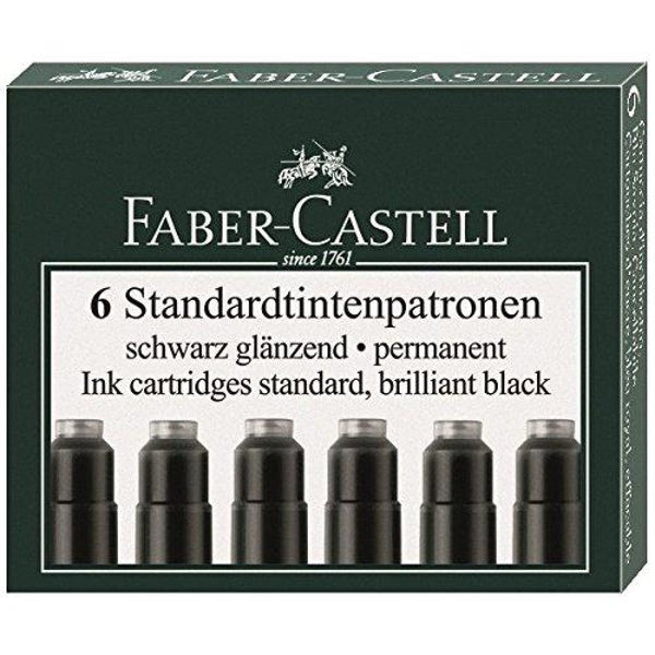 Graf von Faber-Castell Ink Cartridges in Permanent Black - Pack of 6 Fountain Pen Cartridges