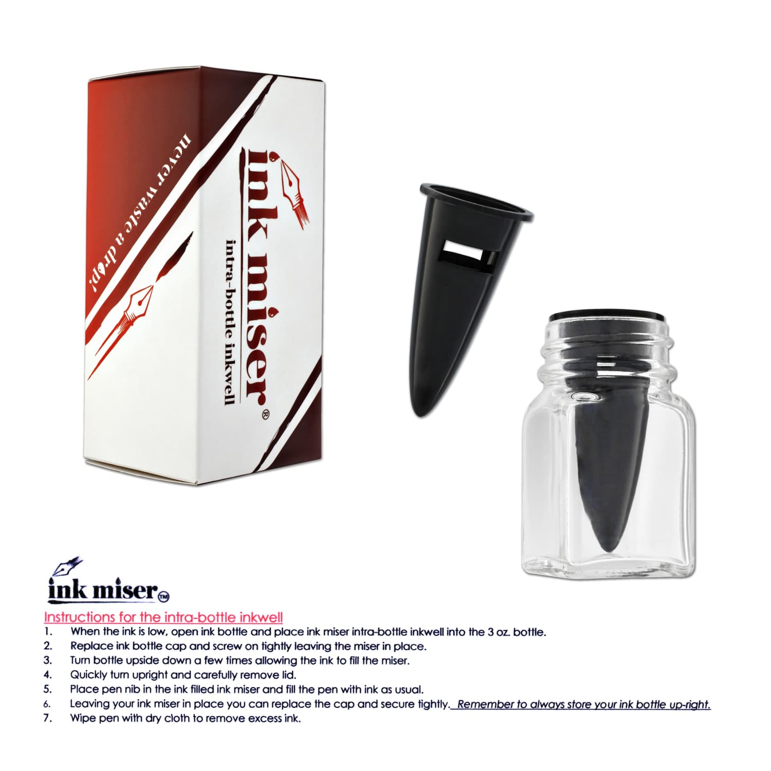 Crystal Ink Pot Inkwells For Dip Pens and Fountain Pens - Goldspot Pens