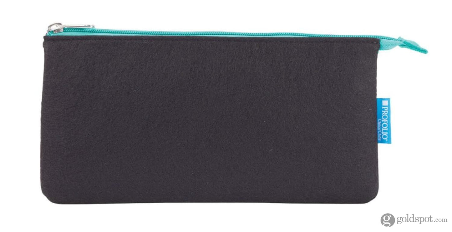 Itoya Profolio Large Midtown Pouch in Black / Wintergreen Pen Case