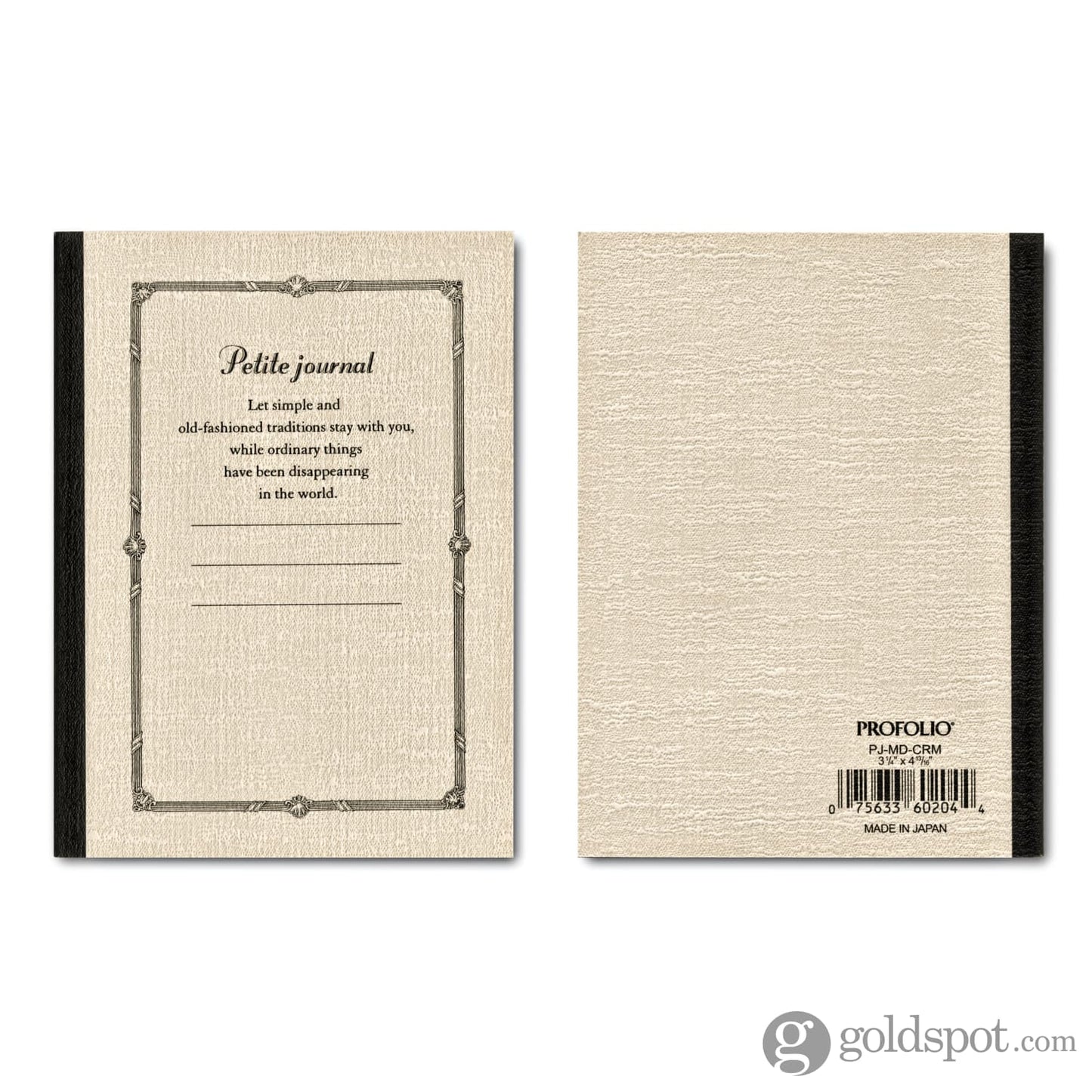 Itoya Profolio Petite Journal in Cream - B7 Journal