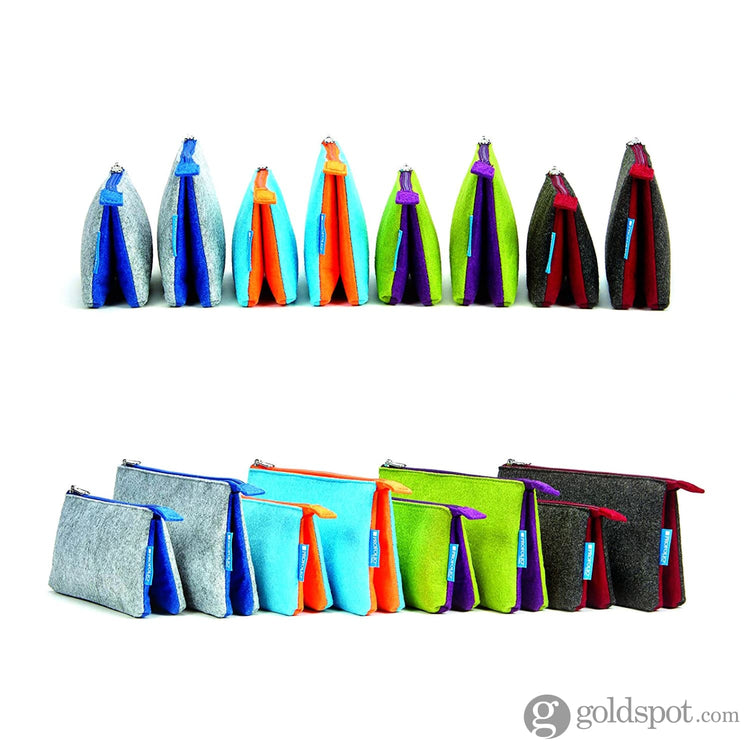 Itoya Profolio Small Midtown Pouch in Charcoal and Maroon Pen Case