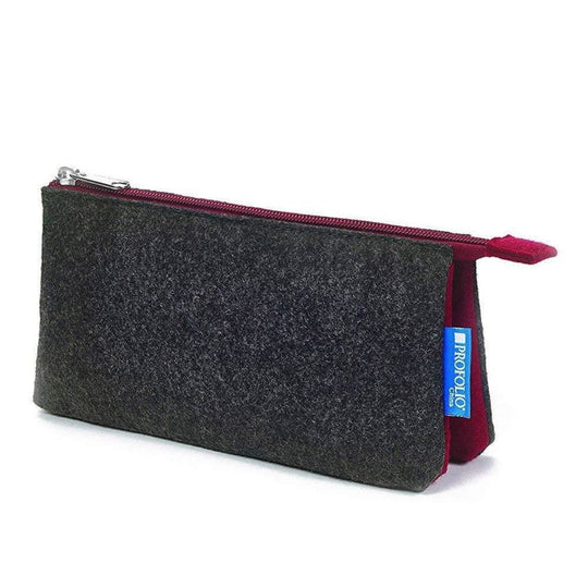 Itoya Profolio Small Midtown Pouch in Charcoal and Maroon