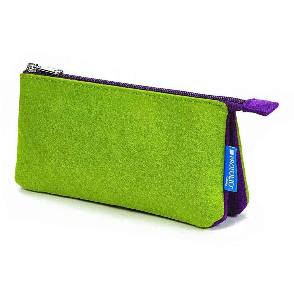 Itoya Profolio Small Midtown Pouch in Green and Purple Pen Case