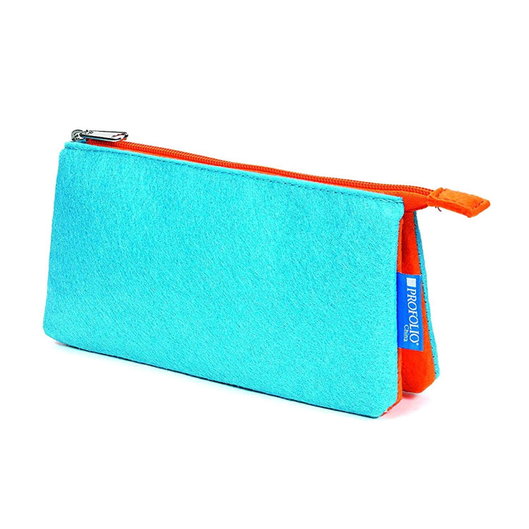 Itoya Profolio Small Midtown Pouch in Ocean and Orange Pen Case
