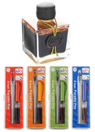 J. Herbin Caroube de Chypre Ink & Pilot Parallel 4-Pen Set Fountain Pen