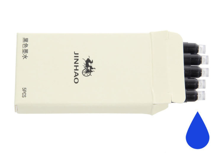 Jinhao Ink Cartridges in Blue - Pack of 5 Fountain Pen Cartridges