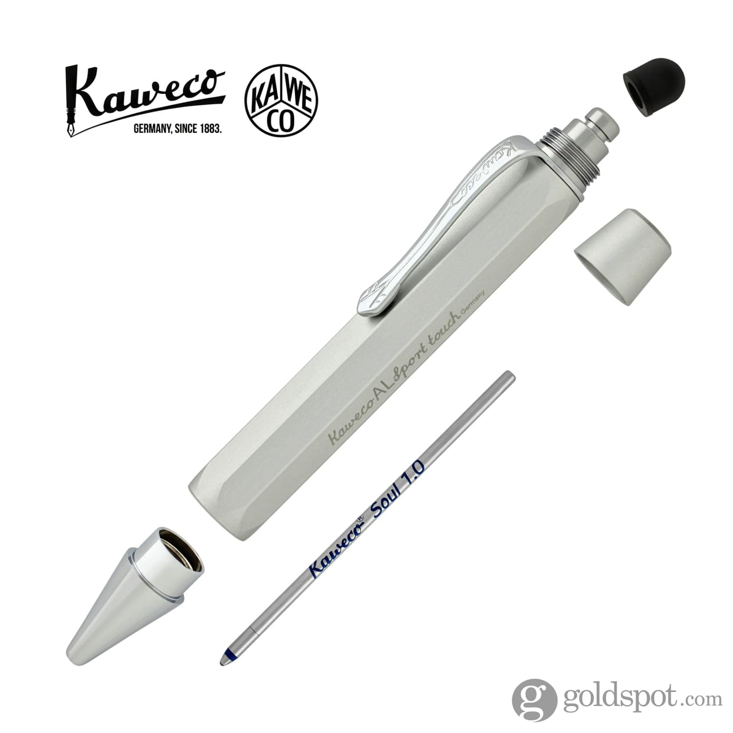Kaweco AL Sport Touch Ballpoint Pen in Silver Matte with Stylus Ballpoint Pen