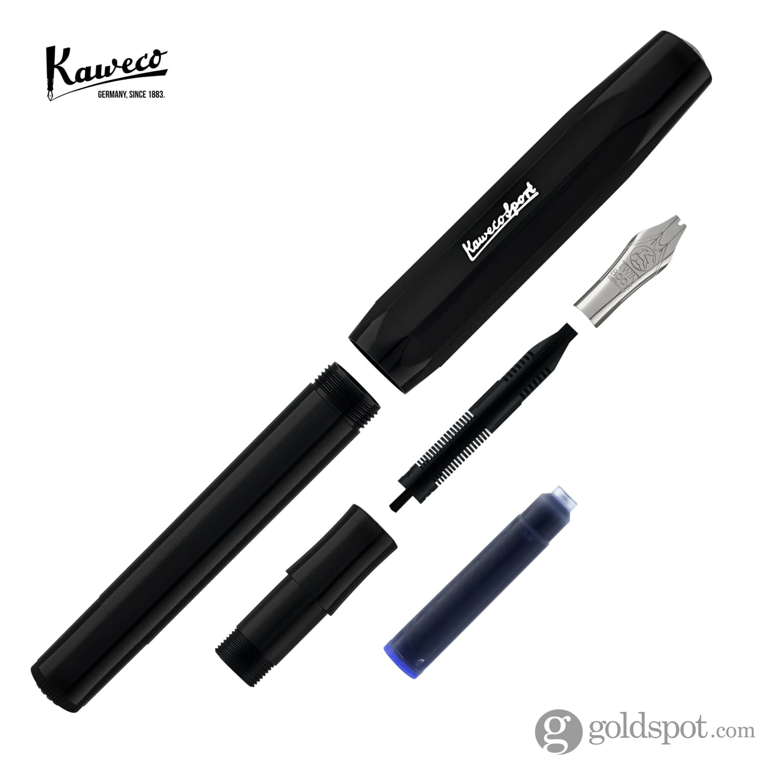 Kaweco Classic Sport Fountain Pen, Black, Fine Nib … : : Office  Products