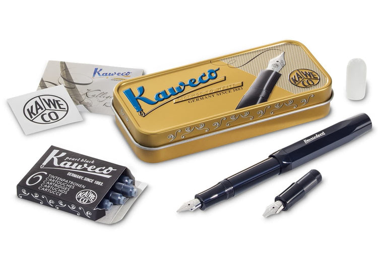 Kaweco Calligraphy Set in Black - Small Italic Nib 1.5 mm & 2.3 mm Fountain Pen