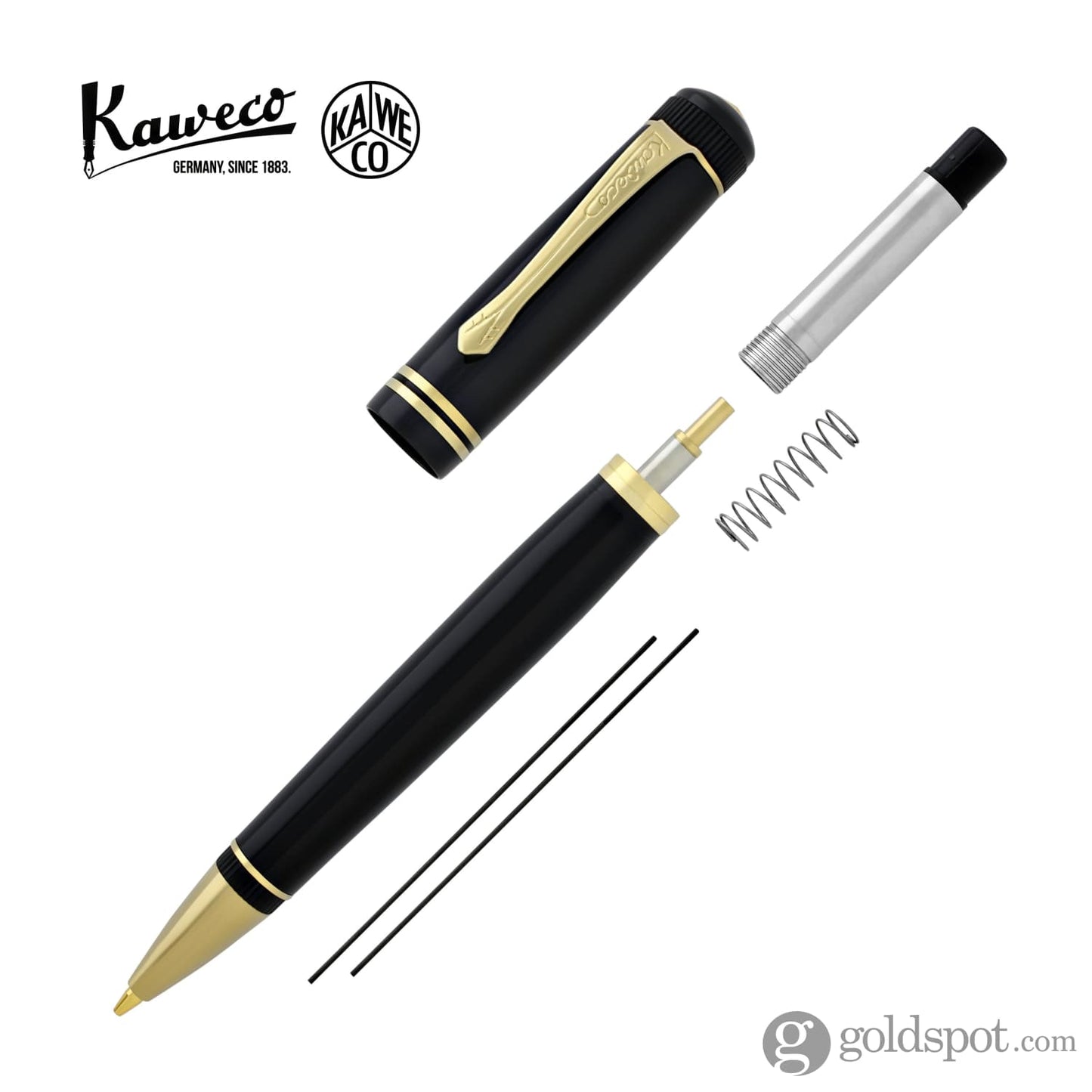 Kaweco Dia2 Mechanical Pencil in Black and Gold - 0.7mm Mechanical Pencil