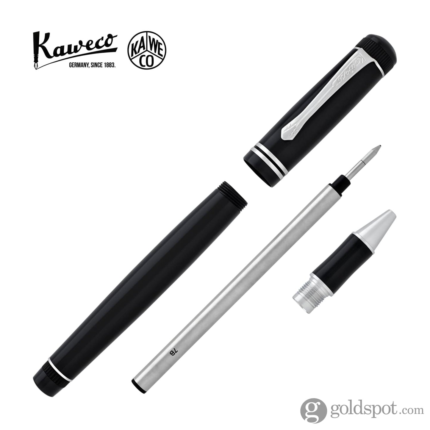 Kaweco Dia2 Rollerball Pen in Black and Silver Rollerball Pen
