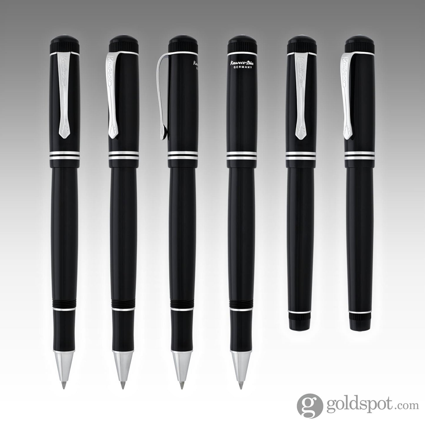 Kaweco Dia2 Rollerball Pen in Black and Silver Rollerball Pen