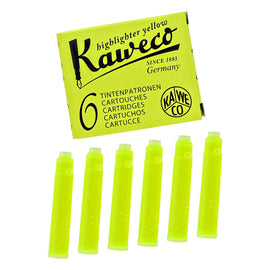 Kaweco Ice Ink Cartridges Short in Glowing Yellow - Pack of 6
