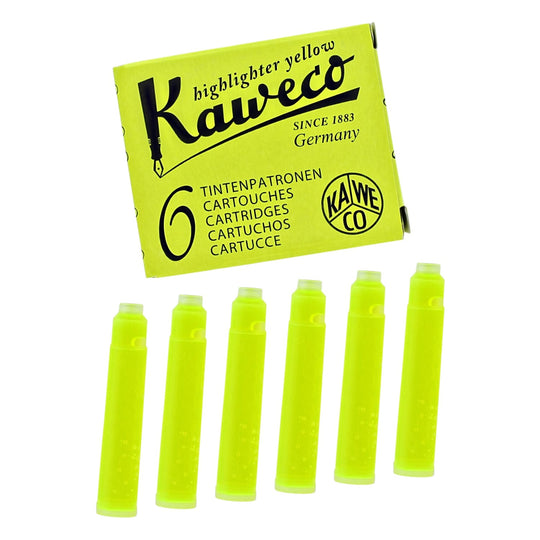 Kaweco Ice Ink Cartridges Short in Glowing Yellow - Pack of 6