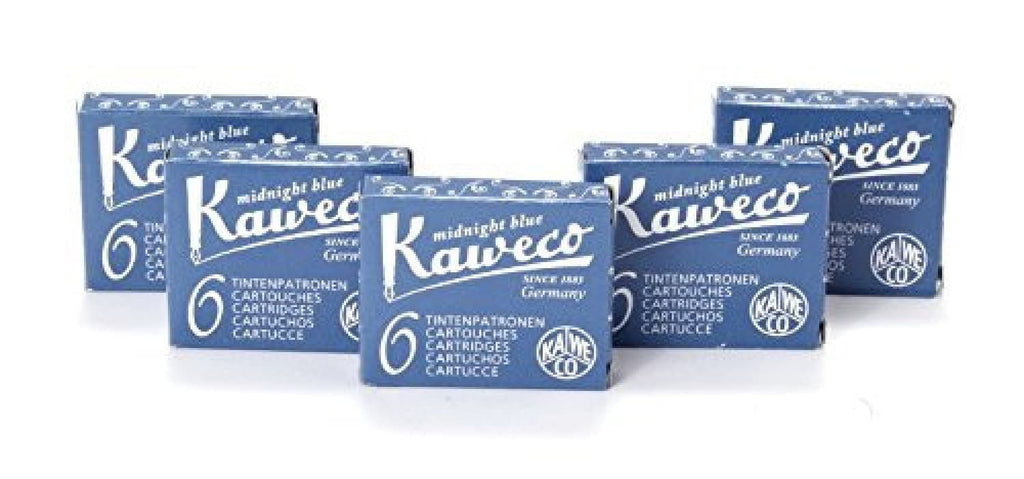 Kaweco Ink Cartridges in Blue/Black - 5 Sets of 6 Fountain Pen Cartridges