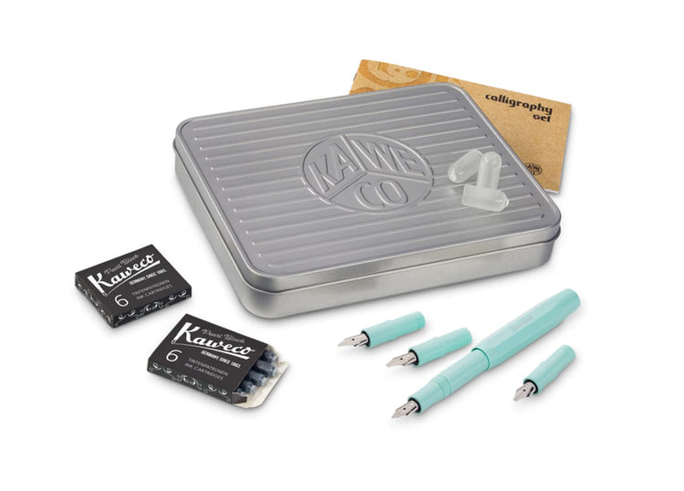 Kaweco Skyline Sport Calligraphy Set in Mint with Tin - 1.1/1.5/1.9/2.3 Fountain Pen