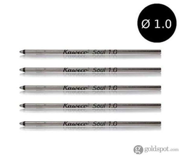 Kaweco Soul D1 Refill in Black - Pack of 5 1.0mm Stub Ballpoint Pen Refill