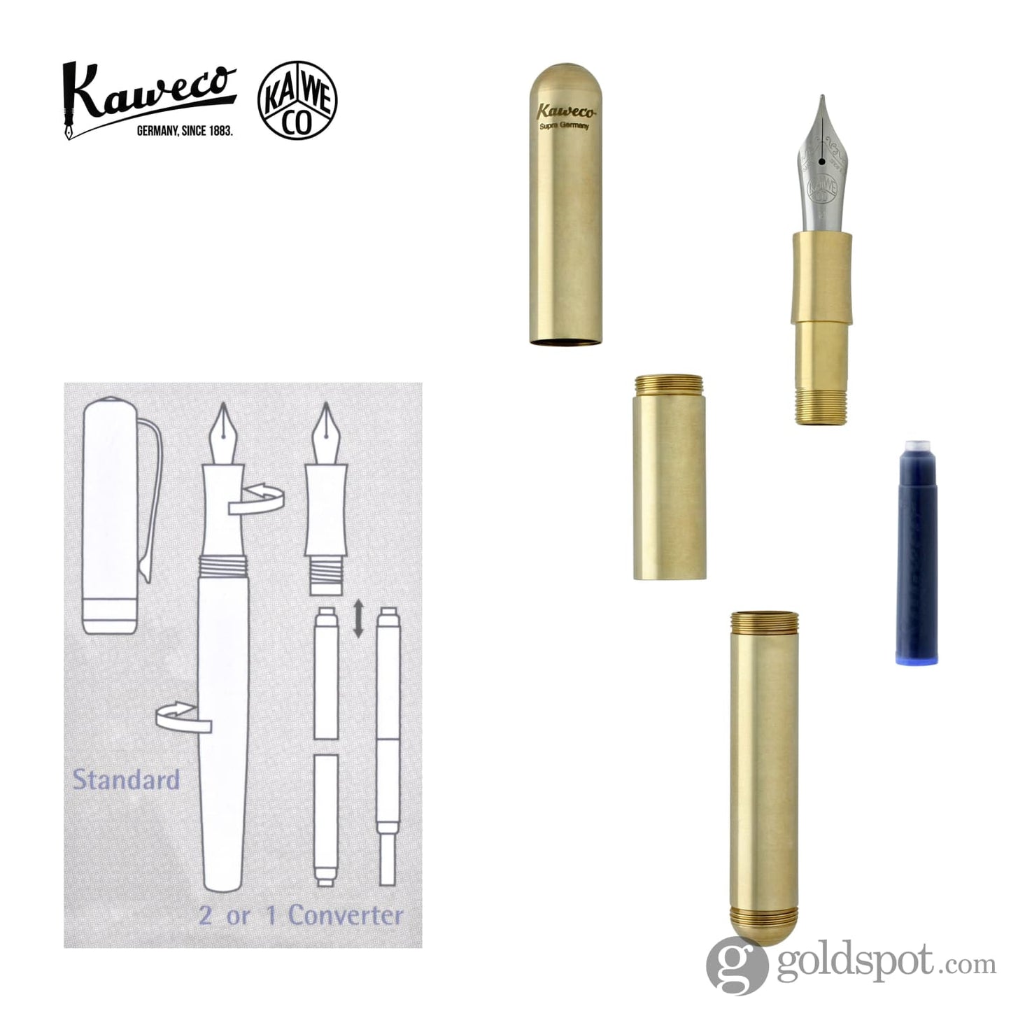 Kaweco Supra Fountain Pen in Brass Fountain Pen