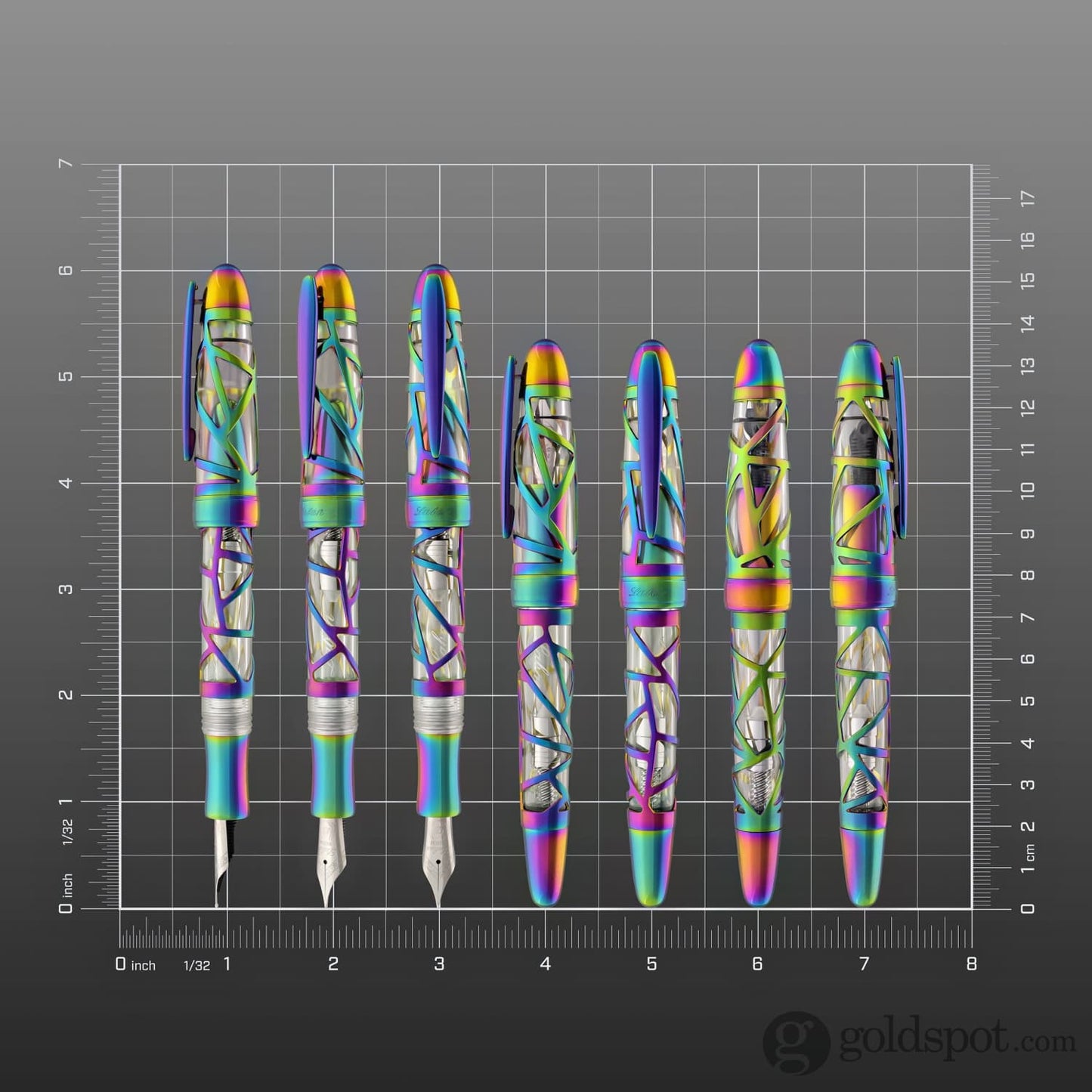 Laban 300 Skeleton Fountain Pen in Rainbow Fountain Pen