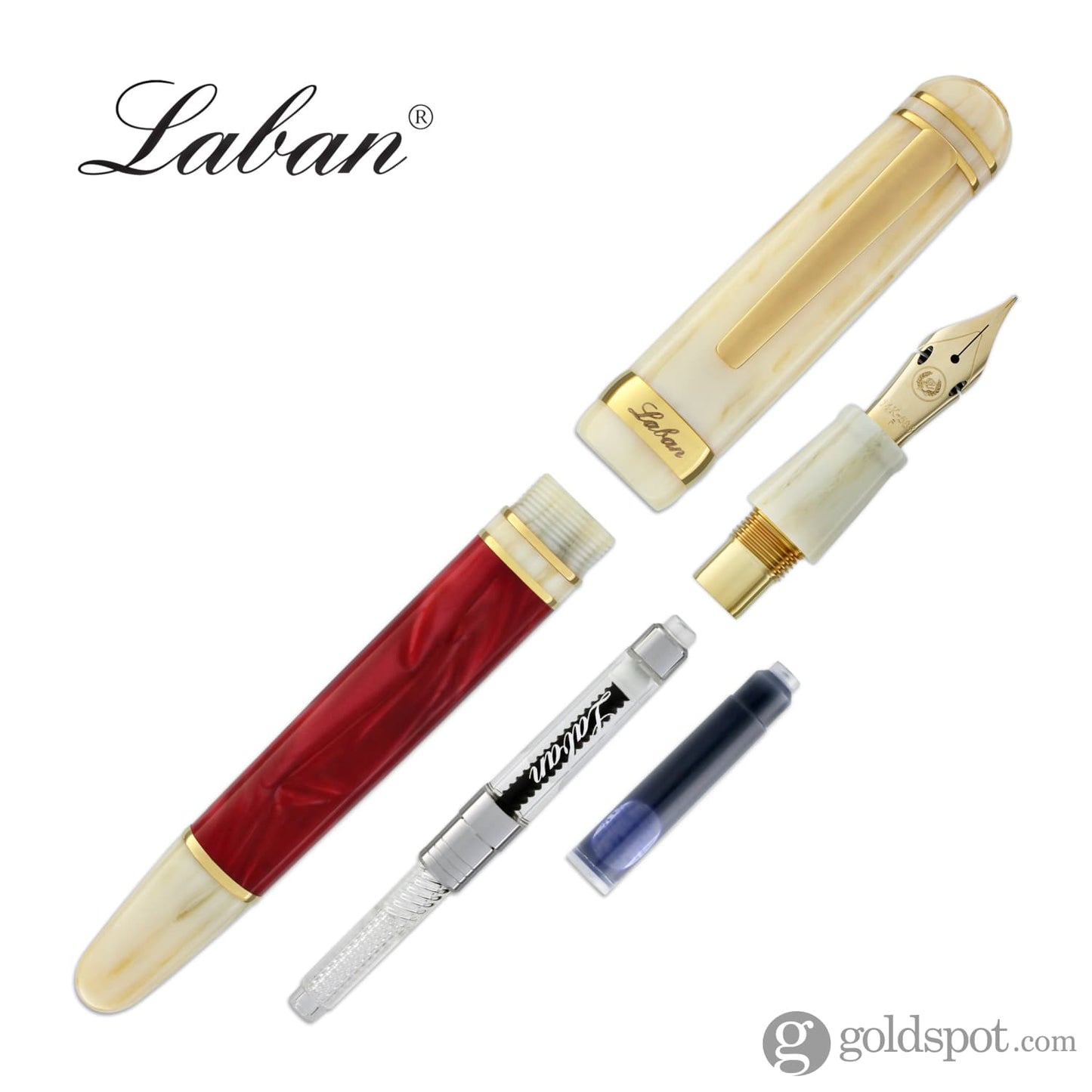 Laban 325 Fountain Pen in Flame - 14kt Gold Flexible Fine Nib Fountain Pen