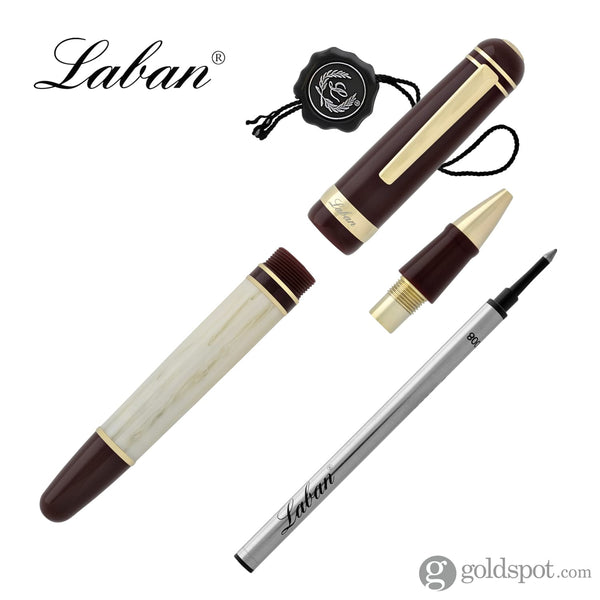 Laban 325 Rollerball Pen with Burgundy Cap & Ivory Barrel Rollerball Pen
