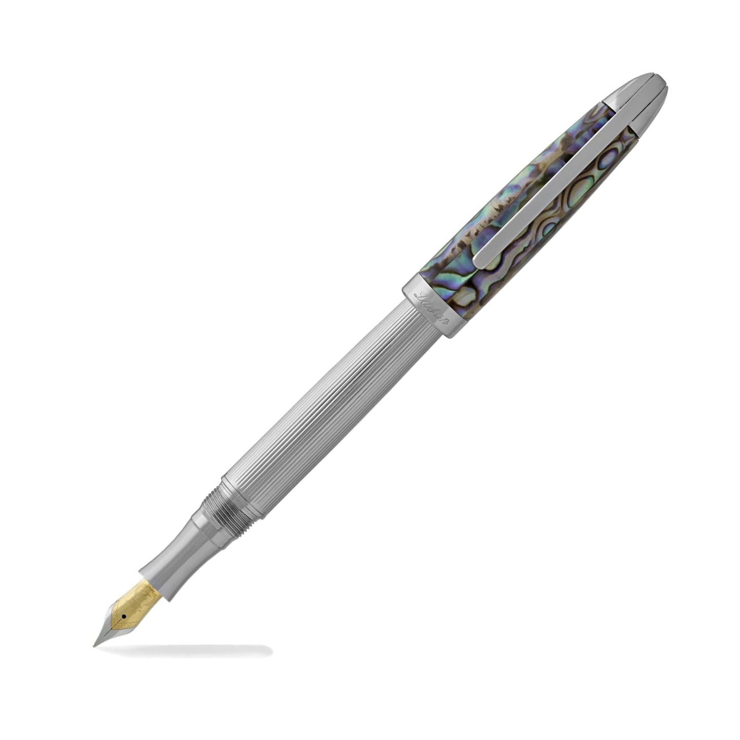 Laban Abalone Fountain Pen in Lined Barrel With Abalone Cap Fountain Pen