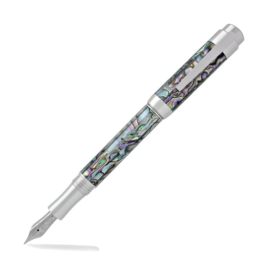 Laban Abalone Fountain Pen in New Abalone with Shiny Chrome Trim