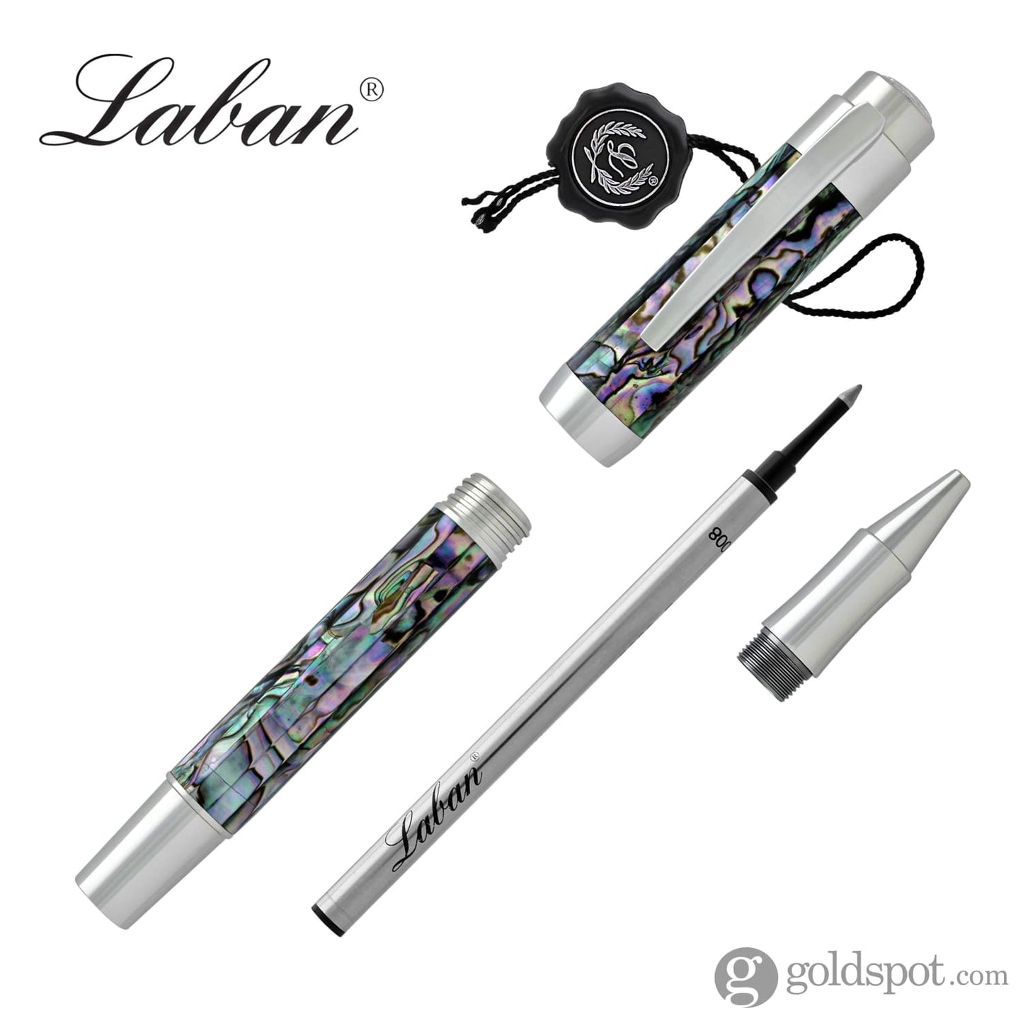 Laban Abalone Rollerball Pen in New Abalone with Chrome Trim Rollerball Pen
