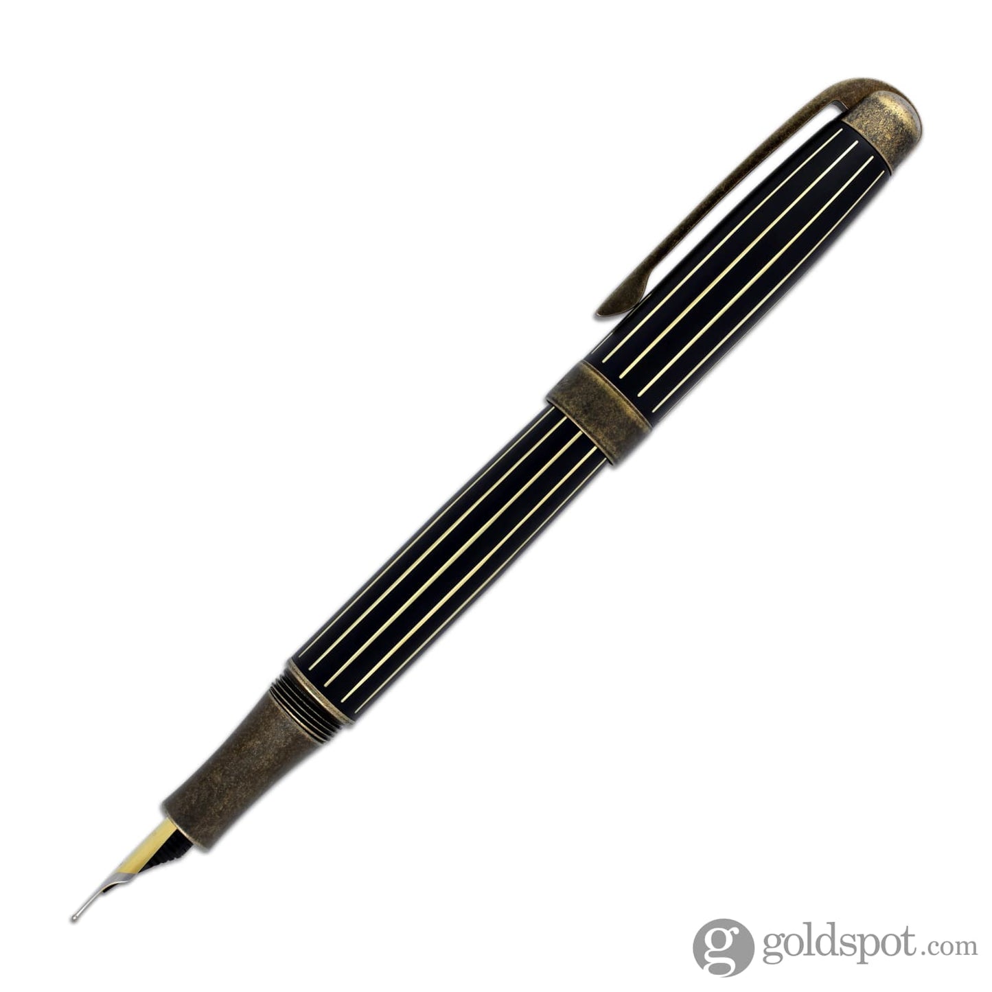 Laban Antique II Fountain Pen in Gold with Lines Fountain Pen