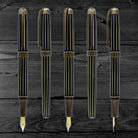 Laban Antique II Fountain Pen in Gold with Lines Fountain Pen