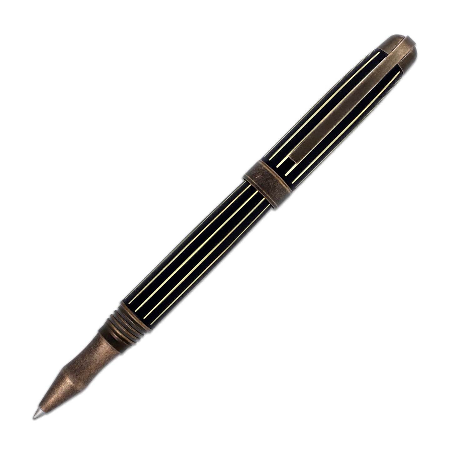 Laban Antique II Rollerball Pen in Copper with Lines Rollerball Pen