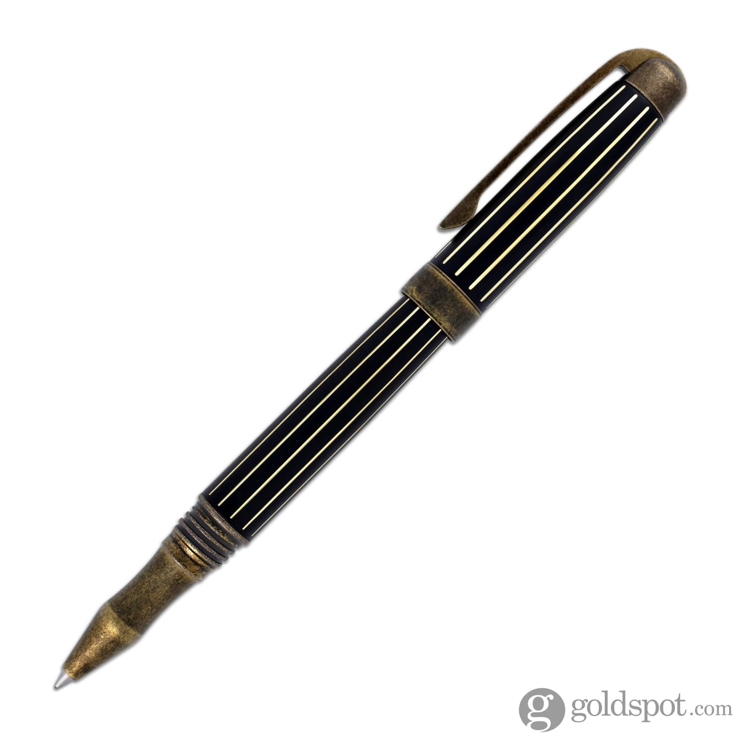 Laban Antique II Rollerball Pen in Gold with Lines Rollerball Pen