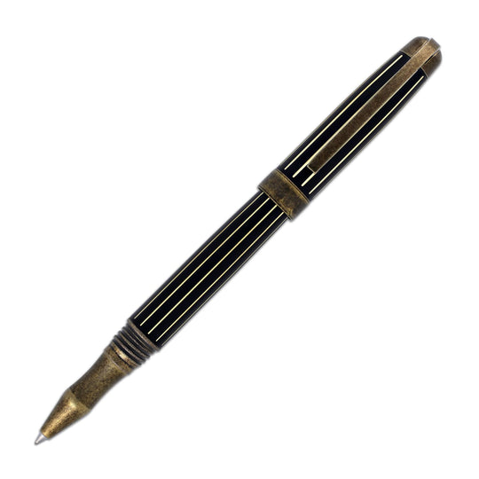 Laban Antique II Rollerball Pen in Gold with Lines