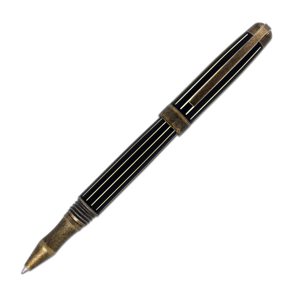 Laban Antique II Rollerball Pen in Gold with Lines Rollerball Pen