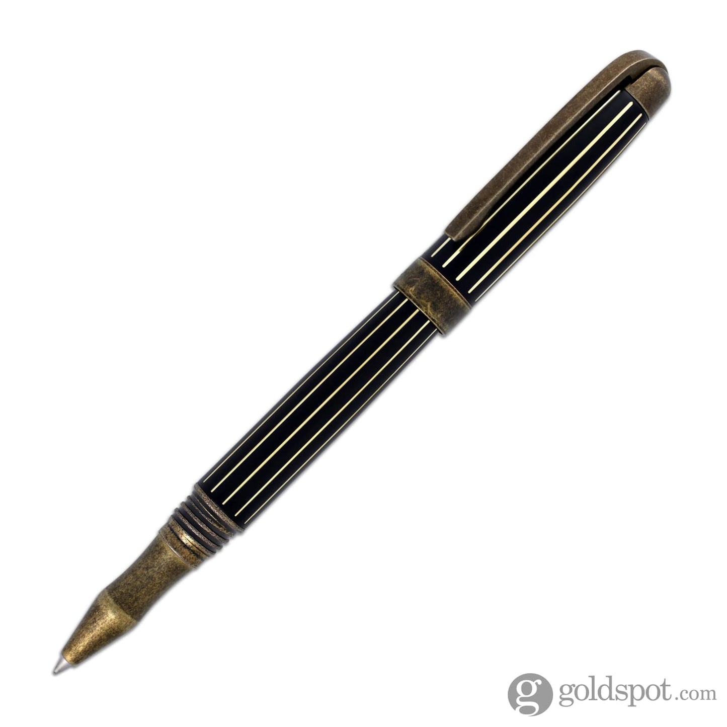 Laban Antique II Rollerball Pen in Gold with Lines Rollerball Pen