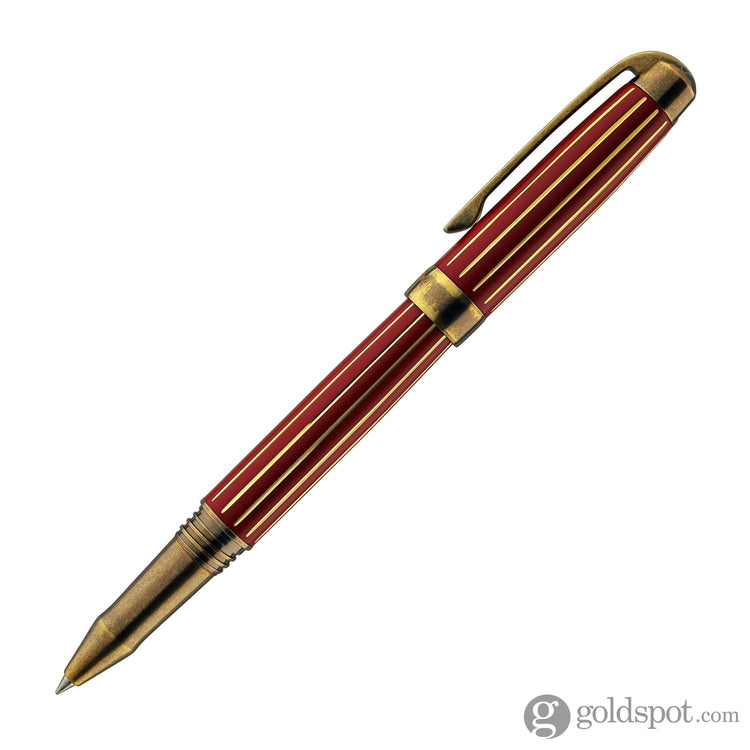 Laban Antique II Rollerball Pen in Red with Gold Lines Rollerball Pen
