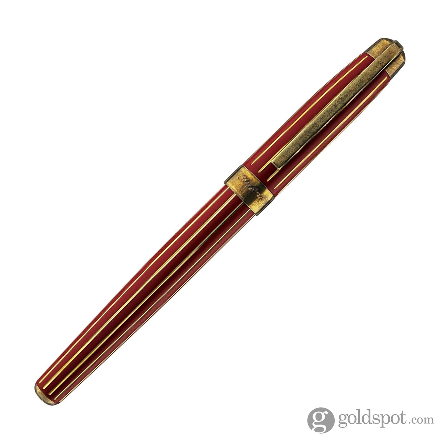 Laban Antique II Rollerball Pen in Red with Gold Lines Rollerball Pen